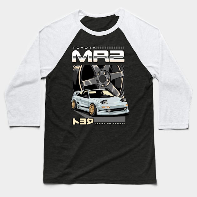 Veleg TE37 on Toyota MR2 Baseball T-Shirt by Harrisaputra